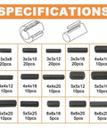 Specifications of 175-Piece Stainless Steel Feather Key Set Kit For Gearheads, Round End Keys, 15 Sizes, Parallel Drive Shaft Keys