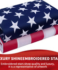 Heavy Duty 3x5 Outdoor American Flag For High Wind Waterproof Embroidered Stars Sewn Stripes Brass Grommets UV Fade Resistant