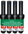 5000 Rotor Sprinkler Heads 4 Pack For Lawn Irrigation, Adjustable 40 To 360 Degree Arc, Heavy Duty Retract Spring, Top Adjustable