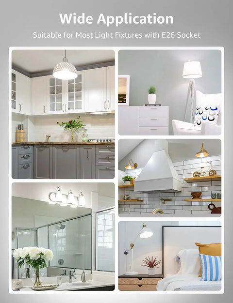 Best Value Dimmable LED Light Bulbs 60W Equivalent, 9.5W 800 Lumens Daylight White 5000K in various home settings