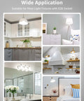 Various home rooms with E26 base fixtures for Dimmable LED Bulbs 100W Equivalent 14W 1500LM Daylight White 5000K A19