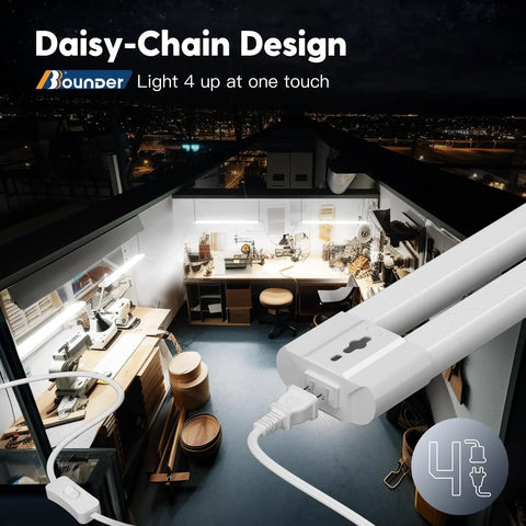 Two Foot LED Shop Light With 2200 Lumens And Cool Daylight 6500K Ceiling Or Hanging Mount Built Tough D Shaped Tube