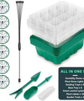 Seed Starter Tray Kit With Grow Lights And Humidity Dome 72 Cell Indoor Garden Germination Trays Smart Controller, garden tools shown
