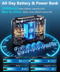 20,000mAh Portable Neck Fan With Dual High Speed Motors, Beastly Powerful Airflow, up to 41 hours charge, transparent view