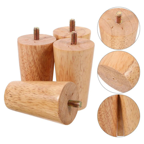 Four Piece Solid Wood Furniture Legs For Sofa Couch Cabinet Table Bed Frame Replacement Easy Install Heavy Duty Support Stable Feet