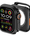 amBand 46mm Apple Watch rugged metal protective bumper with back cover, black