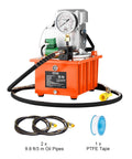 Beefy 10,000 PSI 750W 110V Electric Hydraulic Pump Power Pack With 8 L Capacity And Dual 9.8 Ft Oil Lines For Long Reach, Orange