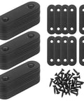 Heavy Duty Stainless Steel Straight Brackets 40 Pack To Nail Down Bed Frames And Shelves Matte Black Corner Plates with screws.