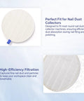 2 Pack Nail Dust Collector Filter Replacements Washable Reusable Filters For Nail Dust Vacuum Fan No Spill Nail Dust Collectors
