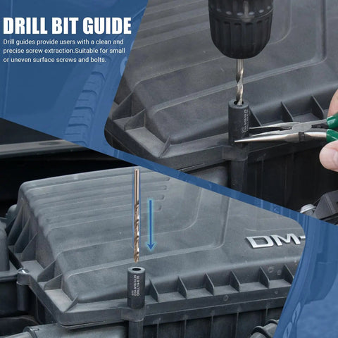 Using 25 Piece Broken Bolt Extractor Set With Drill Bit Guides For Quick No Fuss Easy Out Removal Of Stripped Damaged Bolts