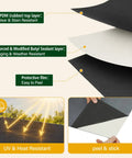 Image showing layers of Heavy Duty Peel And Stick EPDM Rubber Roofing Roll Ultra Thick Waterproof Membrane for RVs, Sheds and Garages.