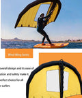 Person using Inflatable Wing For Kite Surfing And Windsurfing Handheld Wing Foil Sail With Window Inflator And Dual Airbag on water
