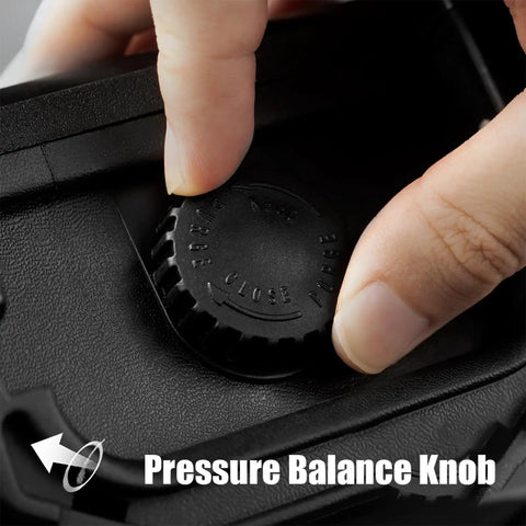 Close-up of a pressure balance knob on Torx Bit Set 77-Piece With 2 In 1 Ratchet Magnetic Bit Holder, featuring finger control.