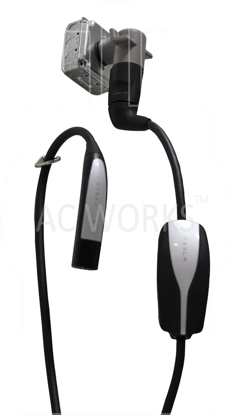 Road Trip Ready Ev Charging Adapter For Tesla Model 3 Or Model Y With Tt 30P Rv Plug Nickel Plated Terminals close-up view