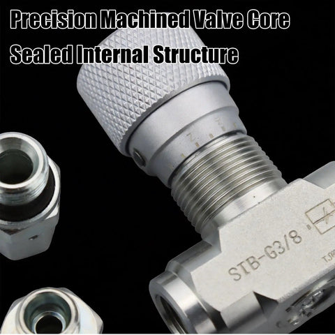 Close-up of Drop In Hydraulic Speed Control Valve For Mini Excavators And Small Hydraulic Systems Sealed Internal Structure Direct Replacement With Three Eighths Inch L08 Metric Thread And M14 Fittings, showing precision machined valve core.