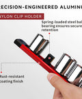 Side view of Magnetic Socket Organizer Set With Nine Detachable Trays For One Quarter Three Eighths And One Half Inch Sockets