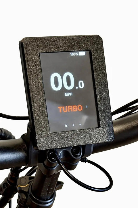 Lectric XP 4.0 And XP Trike2 Screen Protector Cover in place, showing clear TPU shield on display with USB-C access.