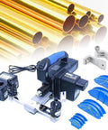 Heavy Duty Cordless Electric Copper Pipe Bender Kit For 1/4 To 7/8 Inch Tubing with various bending dies and lithium battery.