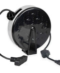 Black 30 Ft Retractable Extension Cord Reel With Breaker Switch And 3 Grounded Outlets For Garage Ceiling Includes Mounting Bracket