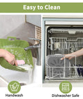 Green and gray 2 Pack 9 Inch Square Silicone Air Fryer Liners for 6 Qt to 9 Qt being handwashed and in dishwasher