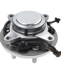 Heavy Duty Front Pair Wheel Hub Bearing Assembly Built Damn Tough For Rig Ready Performance And Lasting Mileage Upgrades Fits Ford F 150 Light Duty Trucks 2018 Through 2020, close-up view showing hub unit and wiring.