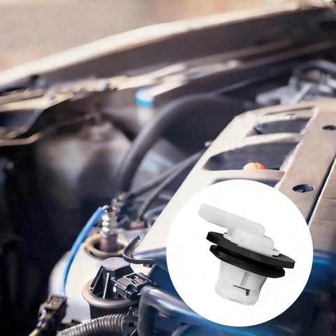 Close-up of Two Pack Beefed Up Fuel Tank Vent Plug And Valve Kit With Grommet for Jeep Wrangler and Ford F Series engine bay