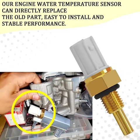 SamWinGear coolant temperature sensor for Honda; brass threaded body with gray plastic connector.