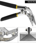 3 Inch Hand Seamer Sheet Metal Tool with offset design for bending stitching and flattening metal sheets, showing steel and rivets details.