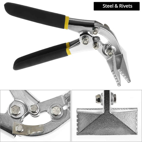3 Inch Hand Seamer Sheet Metal Tool with offset design for bending stitching and flattening metal sheets, showing steel and rivets details.