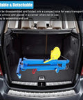 Heavy Duty Portable Hoist Stand Foldable Workshop Engine Crane With Two Way Self Locking Winch in car trunk, compact size for transport