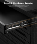 Heavy Duty Rolling 7-Drawer Tool Chest With Lock And Key, Brake Wheels, And Powder Coated 0.8mm Cold Rolled Steel, 34.2W X 18.1D X 37.4H Inches, Sturdy Garage Shop Storage Cabinet For Tools And Gear close-up of smooth silent drawer slide and lock