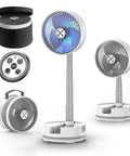 20000mAh Portable Fan With Battery, 8 Inch Oscillating Fan For Camping And Travel, showing foldable design and remote control
