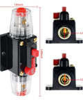 Heavy Duty 100 Amp Manual Reset Circuit Breaker For 12V To 48V DC Systems with transparent cover and reset lever.