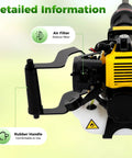 Detailed view of Gas Powered 52cc Tree Digger Post Hole Auger For Landscaping And Garden Projects with air filter and handle features.
