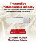 Mouthpiece Adapter For Trumpet And Cornet Silver Plated Quick Connector For Easy Mouthpiece Swaps Durable Fit For Students And Pros Smooth Transitions Without Tone Drop Reliable Brass Instrument Accessory, silver-plated 8 x 4 x 0.5 in adapter