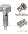 Workhorse 3 Pack Spring Plunger Pins M8x1.25 Thread 4mm Diameter stainless steel plunger pin with knurled handle.