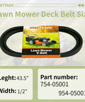 Heavy Duty Lawn Mower Drive Belt One Half Inch By Forty Three Point Five Inch Fits Cub Cadet MTD Troy Bilt CC30 CC30H TB30 TB30R And Craftsman R Series Two Pack Replaces 75405001 And 95405001 package