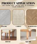 Four Pack Three Inch Round Rubber Furniture Caster Cups Delivering Real Floor Defense on ceramic, carpet, hardwood.