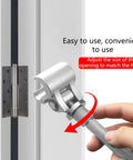 No Drill No Mess Adjustable Hinge Fixer For Door Gap Reduction Quick Door Alignment In Seconds shown adjusting door hinge