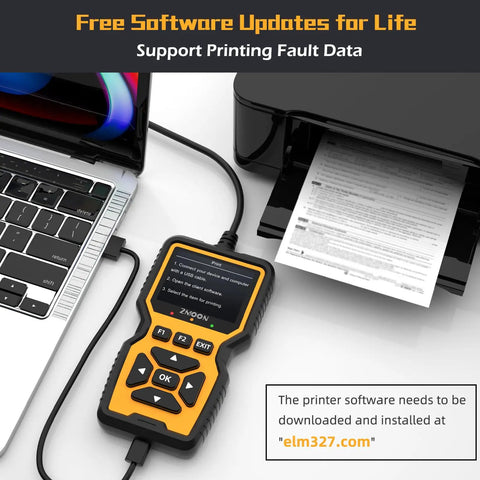 All Vehicles After 1996 OBD2 Scanner Tool With Check Engine Code Reader And Reset Pro Grade OBDII EOBD Diagnostic Scan Tool printer use