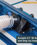 Heavy Duty 24 Inch Router Table Fence System With Rail Coping Sled, features a dust port for 2.5" hoses.