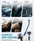 Premium 101 Piece Engine Undercover And Fender Retainer Clip Kit With Fastener Puller For Toyota Lexus showing clips for fender liner and bumper cover.