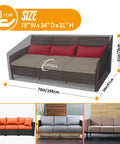 Heavy Duty Patio Sofa Cover For 3-Seat Outdoor Couches Waterproof With UV Guard No Tears No Fading 78in W x 34in D x 31in H