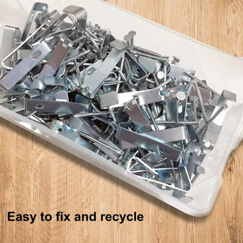 Picture Hanging Kit With 100 Hangers And 120 Nails Holds Up To 30 Lbs Each Easy Install for Wood or Drywall in Plastic Tray