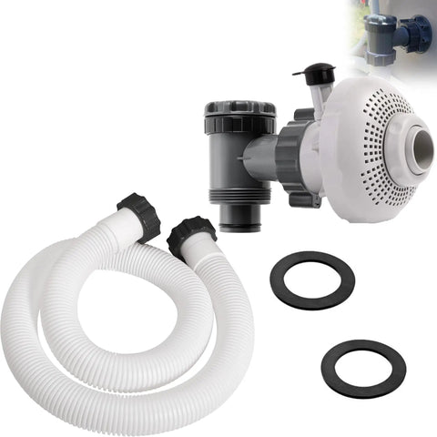 Large Inlet Air Nozzle And Pool Plunger Valve Kit For Above Ground Pools, 1.5 Inch Diameter Accessory Hose, Plug And Play Pool Pump