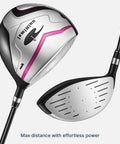 Women's Complete Golf Club Set With Stand Bag Right Handed 11 Piece Including Driver Wood Hybrid Irons Sand Wedge Putter And 3 Headcovers Lightweight Carbon Shafts For Easy Fatigue Free Swings And Best Bang For Your Buck Value driver club close-up