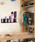 Heavy-Duty Aerosol Can Holder Rack Organizer, Steel Powder-Coated, Holds 20 Cans, Four Pack, Wall Mount in workshop