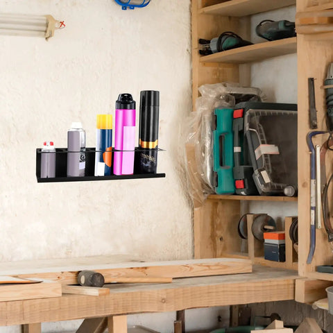 Heavy-Duty Aerosol Can Holder Rack Organizer, Steel Powder-Coated, Holds 20 Cans, Four Pack, Wall Mount in workshop