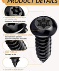 Keep Your Auto Setup Secured With These Goated Anti Theft License Plate Screw Kit Boasting Tamper Proof M6 Security Bolts That Require A Custom Key Tool To Block Thieves From Swiping Your Plates On Any Daily Driver. Hexagonal torx black stainless screws with deep threads.