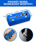 Drill Block Guide For Straight Holes Hands On Precision Alignment Tool with V-groove, ABS body, and size dimensions displayed.